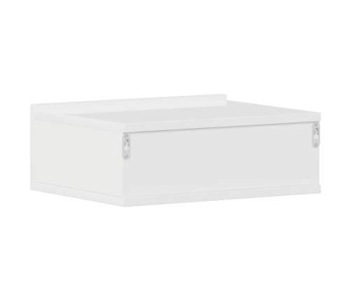 Mesitas noche flotante 2 uds contrachapada blanco 40x30x15 cm