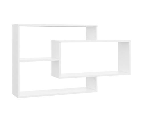 vidaXL Estantes de pared de madera contrachapada blanco 104x20x58,5 cm