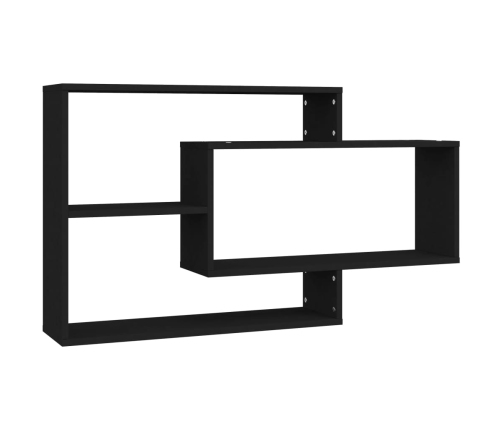 vidaXL Estantes de pared de madera contrachapada negro 104x20x58,5 cm