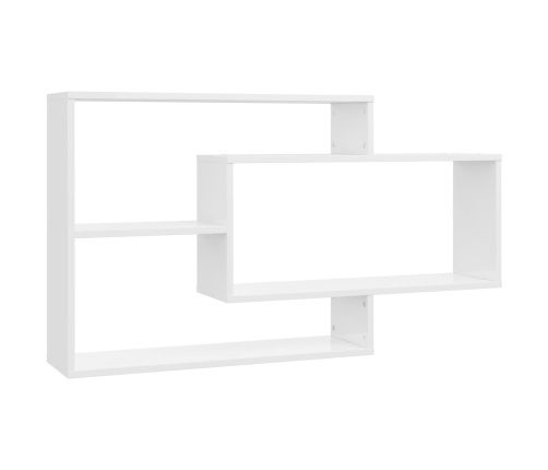 vidaXL Estantes pared madera contrachapada blanco brillo 104x20x58,5cm