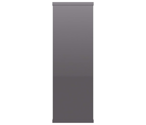 vidaXL Estantes de pared contrachapada gris brillante 104x20x58,5 cm