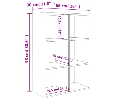 vidaXL Estantería/Aparador madera de ingeniería blanco 66x30x98 cm