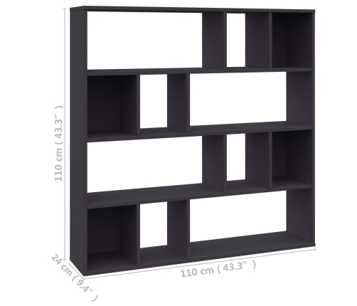 Divisor/estantería de espacio contrachapada gris 110x24x110cm