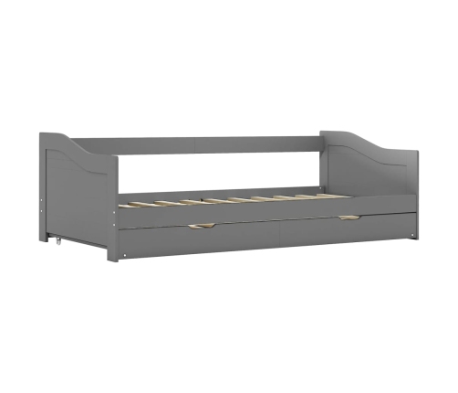 Estructura de sofá cama madera de pino gris 90x200 cm