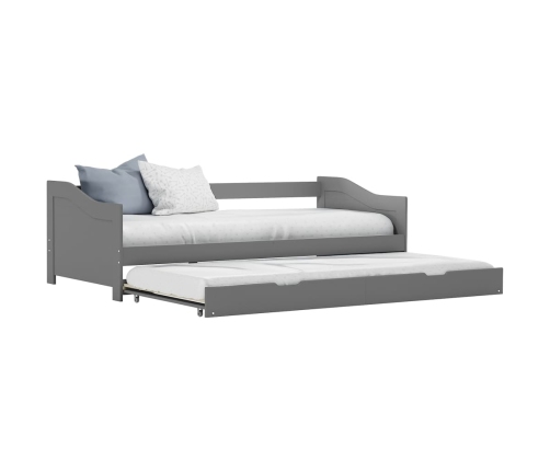 Estructura de sofá cama madera de pino gris 90x200 cm