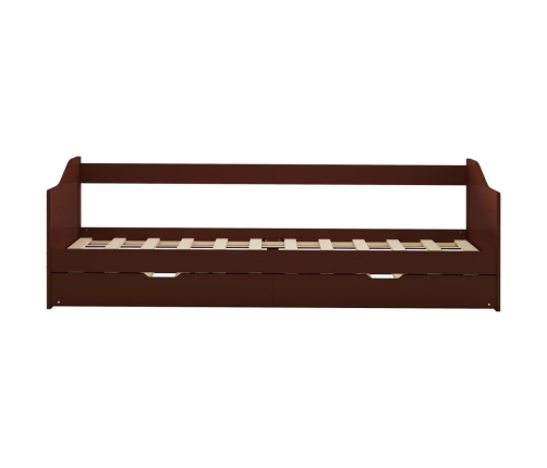 vidaXL Estructura de sofá cama madera de pino marrón oscuro 90x200 cm