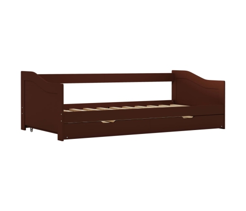 vidaXL Estructura de sofá cama madera de pino marrón oscuro 90x200 cm