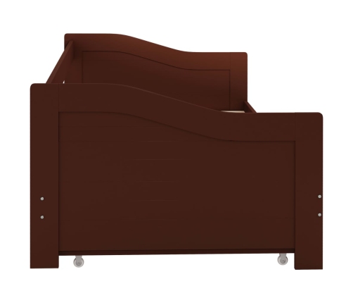 vidaXL Estructura de sofá cama madera de pino marrón oscuro 90x200 cm