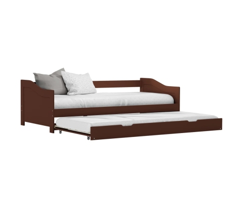 vidaXL Estructura de sofá cama madera de pino marrón oscuro 90x200 cm