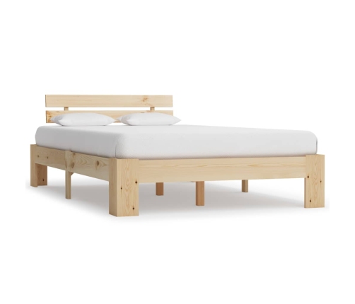 Estructura de cama sin colchón madera de pino blanca 140x200 cm