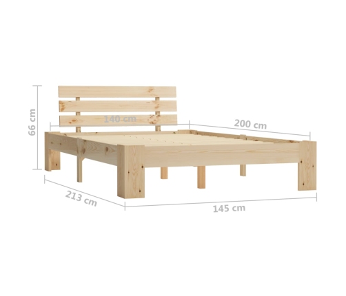 Estructura de cama sin colchón madera de pino blanca 140x200 cm