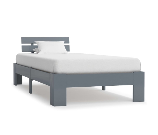 vidaXL Estructura de cama de madera maciza de pino gris 100x200 cm