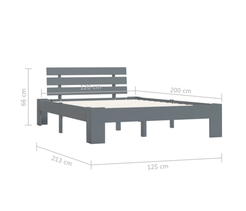 Estructura de cama sin colchón madera de pino gris 120x200 cm