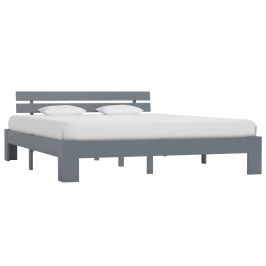 Estructura de cama sin colchón madera de pino gris 160x200 cm