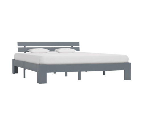 Estructura de cama sin colchón madera de pino gris 160x200 cm