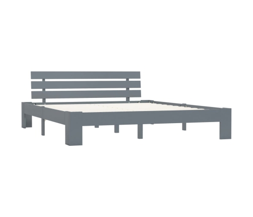 Estructura de cama sin colchón madera de pino gris 160x200 cm