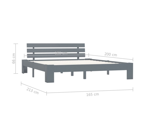 Estructura de cama sin colchón madera de pino gris 160x200 cm