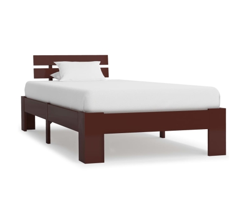 Estructura cama sin colchón madera pino marrón oscuro 90x200 cm