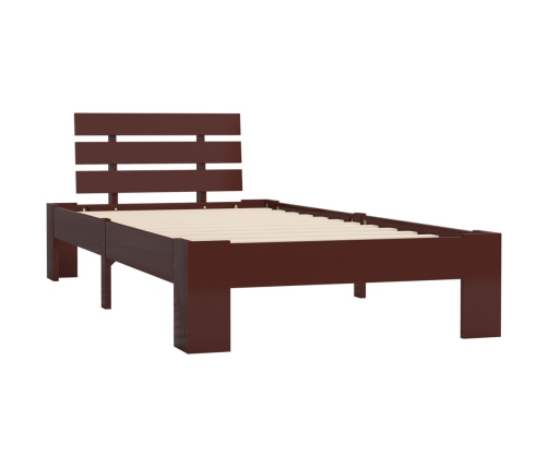 Estructura cama sin colchón madera pino marrón oscuro 90x200 cm