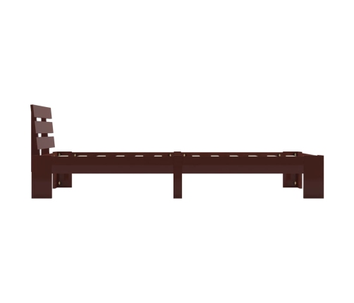 Estructura cama sin colchón madera pino marrón oscuro 90x200 cm