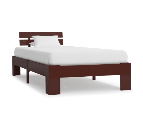 Estructura cama sin colchón madera pino marrón oscuro 100x200cm