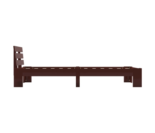 Estructura cama sin colchón madera pino marrón oscuro 100x200cm