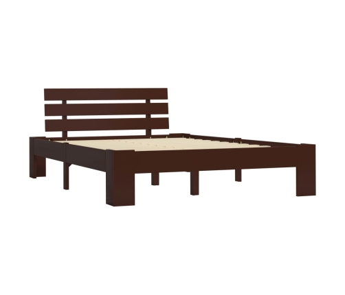 Estructura cama sin colchón madera pino marrón oscuro 140x200cm