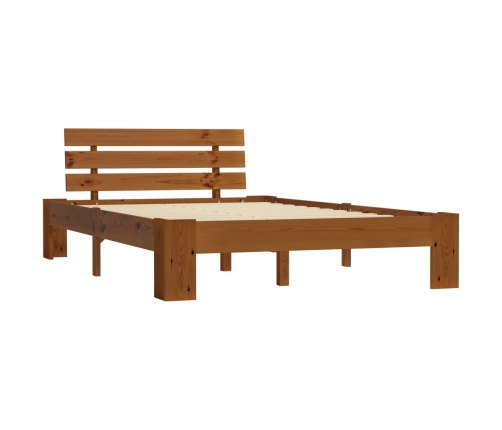 Estructura cama sin colchón madera pino marrón miel 120x200 cm