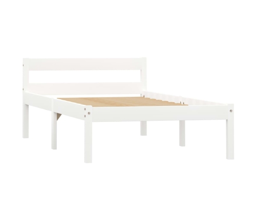 Estructura de cama de madera maciza de pino blanco 90x200 cm