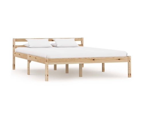 Estructura de cama sin colchón madera maciza de pino 140x200 cm