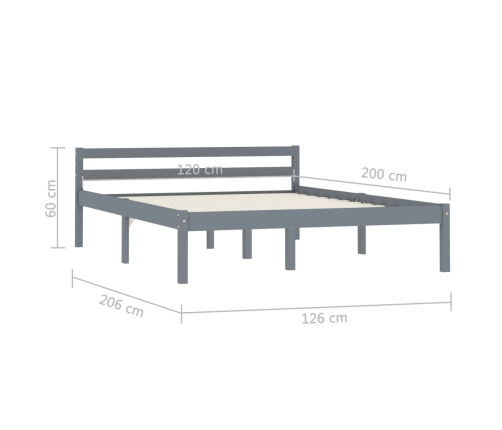 Estructura de cama sin colchón madera de pino gris 120x200 cm