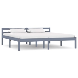 Estructura de cama sin colchón madera de pino gris 180x200 cm