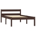 vidaXL Estructura de cama madera maciza pino marrón oscuro 100x200 cm