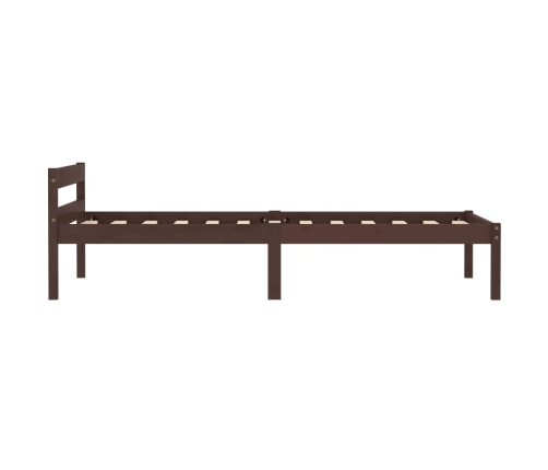 vidaXL Estructura de cama madera maciza pino marrón oscuro 100x200 cm