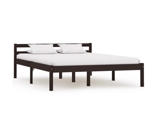 Estructura cama sin colchón madera pino marrón oscuro 120x200cm