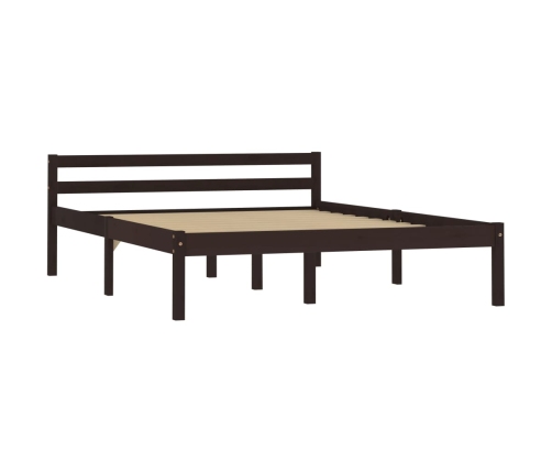 Estructura cama sin colchón madera pino marrón oscuro 120x200cm