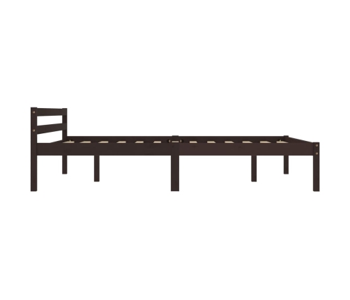 Estructura de cama madera maciza pino marrón oscuro 140x200 cm