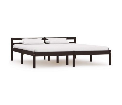 Estructura cama sin colchón madera pino marrón oscuro 160x200cm