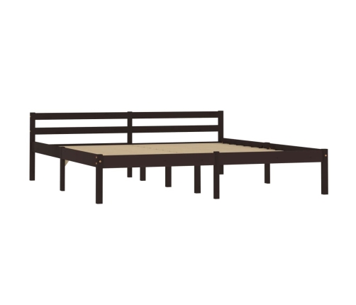 Estructura cama sin colchón madera pino marrón oscuro 160x200cm