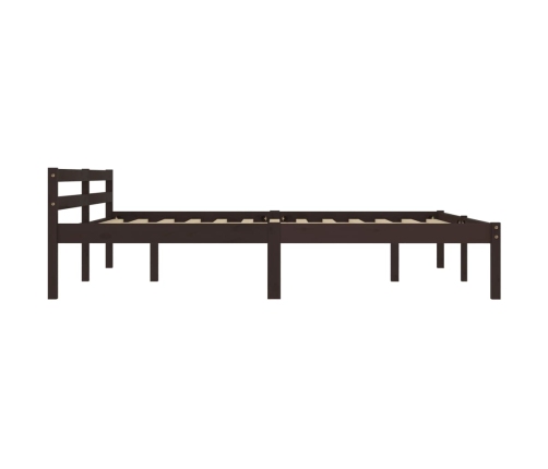 Estructura cama sin colchón madera pino marrón oscuro 160x200cm