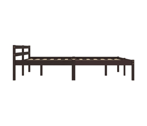 Estructura cama sin colchón madera pino marrón oscuro 180x200cm