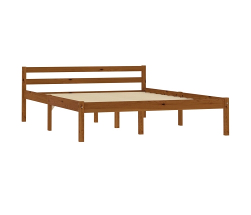 Estructura cama sin colchón madera pino marrón miel 140x200 cm