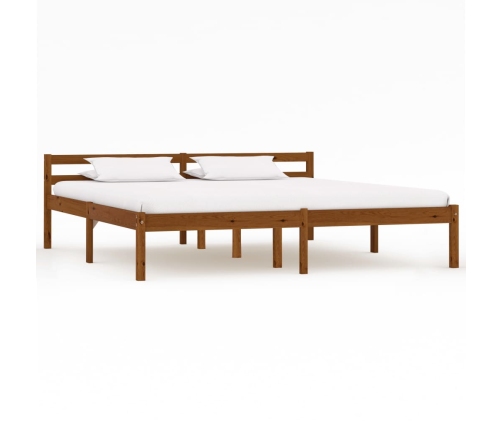 Estructura cama sin colchón madera pino marrón miel 180x200 cm