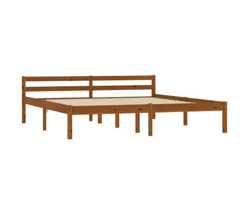 Estructura cama sin colchón madera pino marrón miel 180x200 cm