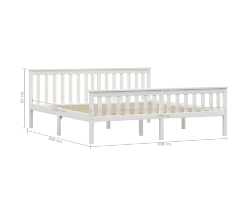 vidaXL Estructura de cama madera de pino maciza blanca 180x200 cm