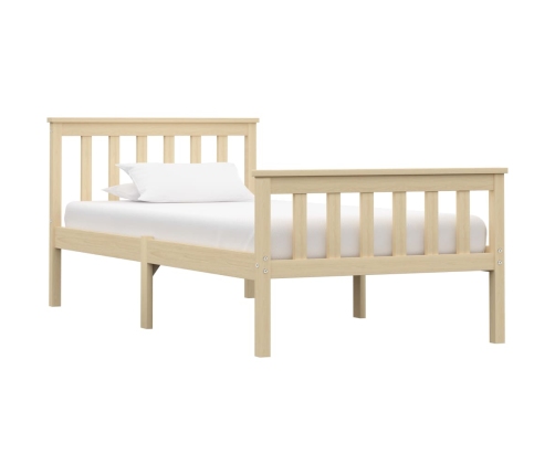 Estructura de cama de madera maciza de pino clara 100x200 cm