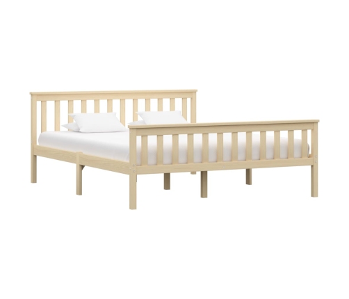 Estructura de cama de madera maciza de pino clara 160x200 cm