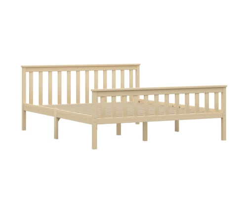 Estructura de cama de madera maciza de pino clara 160x200 cm