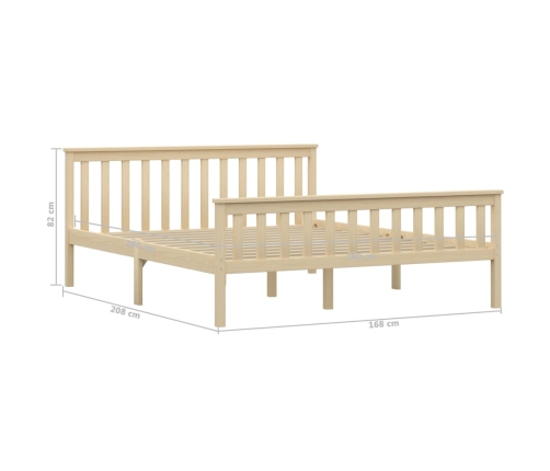 Estructura de cama de madera maciza de pino clara 160x200 cm