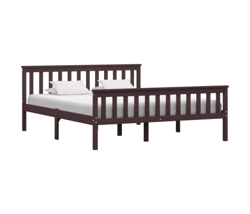 Estructura cama sin colchón madera pino marrón oscuro 160x200cm